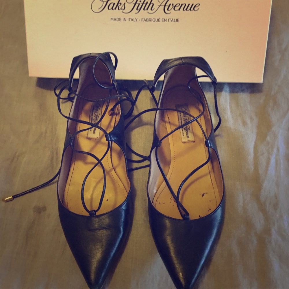 Saks Fifth Avenue Lace-Up Flats
